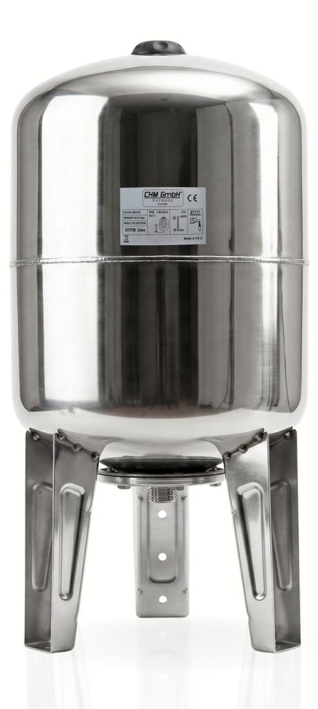 CHM GmbH® 50 L Membrankessel vertikal, Edelstahltank, Produktbild 