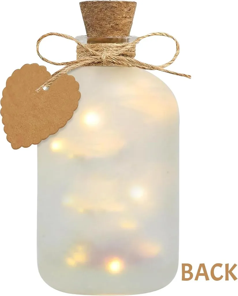 Décoration de table mariage : bouteille lumineuse LED argent 30cm - 5