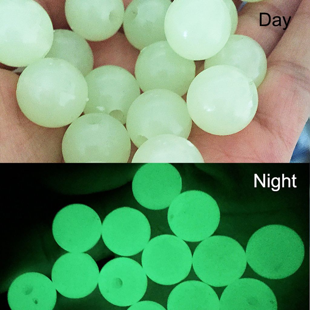 100Pcs Fluorescent Hole Armbandkette Handmade Craft Jewelry Angeln Runde Perle, Größe: 12mm