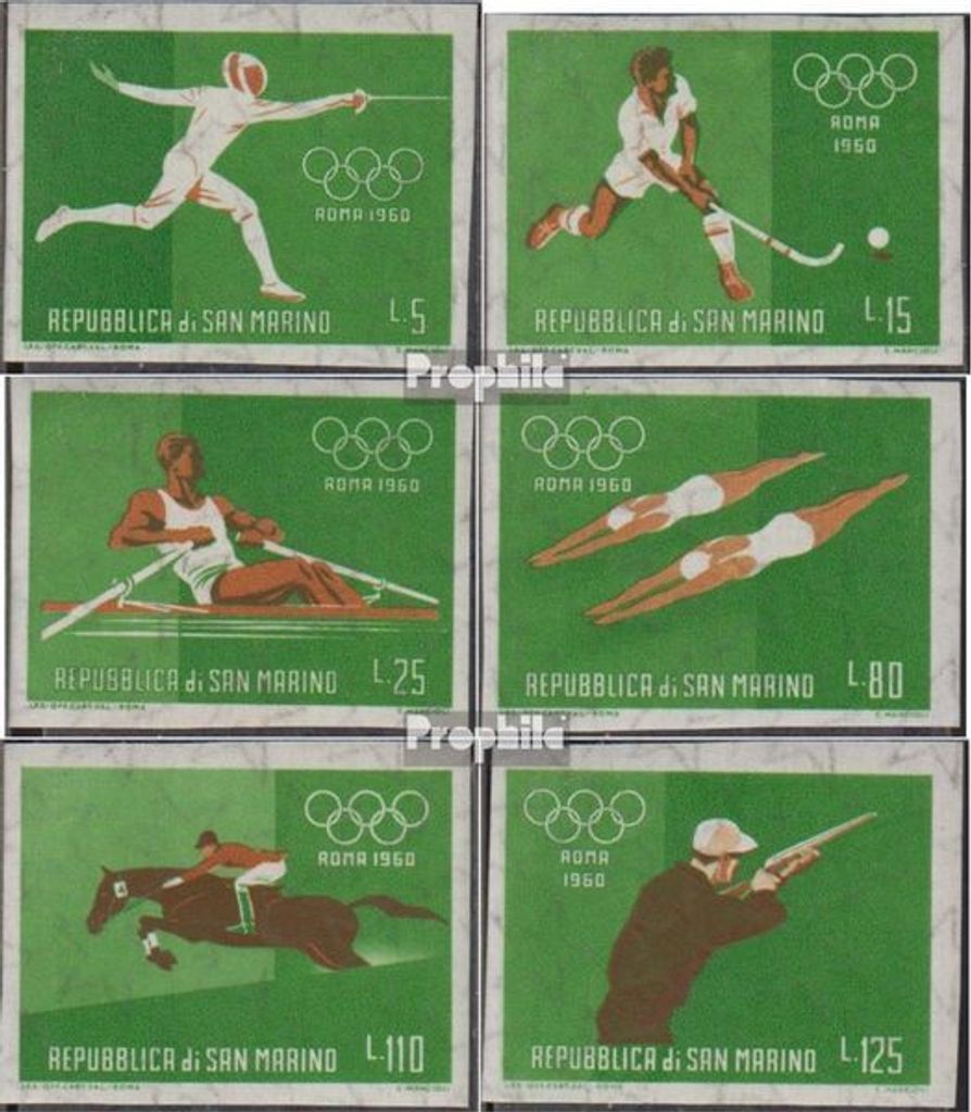 Briefmarken San Marino 1960 Mi 675-680 (kompl.Ausg.) postfrisch Olympische Sommerspiele Rom
