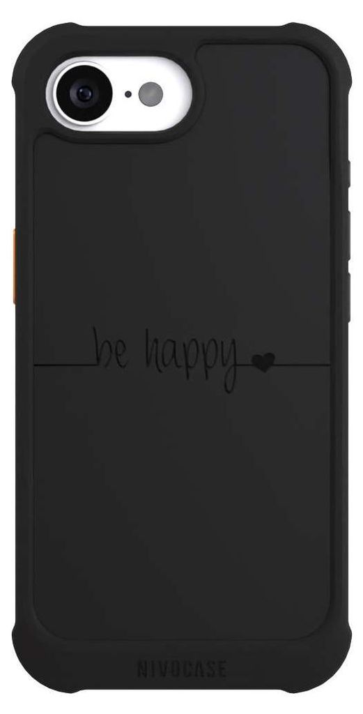 NIVOCASE Hülle für Apple iPhone 16e Stoßfeste Handyhülle NIVOmax Case Schwarz Glück Statement Motiv ohne Hintergrund