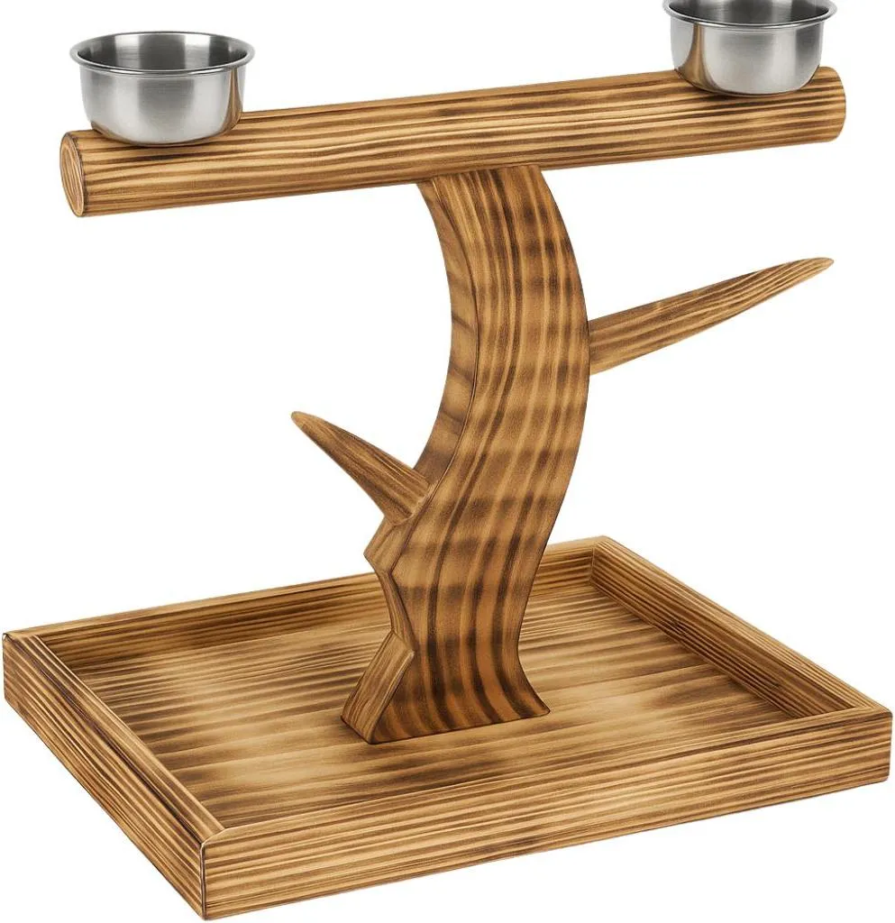 Perchoir Poteau en Bois pour Perroquet - Support Naturel Grande Taille