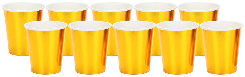 20 Stück kompostierbare Papierbecher, recycelbare Saftbecher für Partys, Kaffee, Tee, Gold