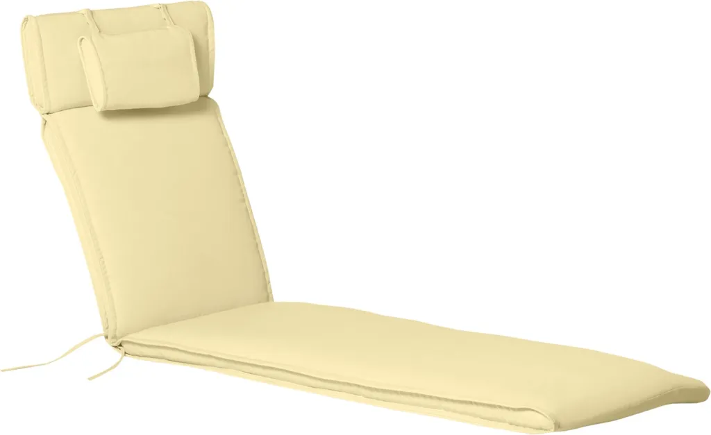 Matelas de Bain de Soleil Rembourré Blanc Crème 198x53cm Fortuna Lai