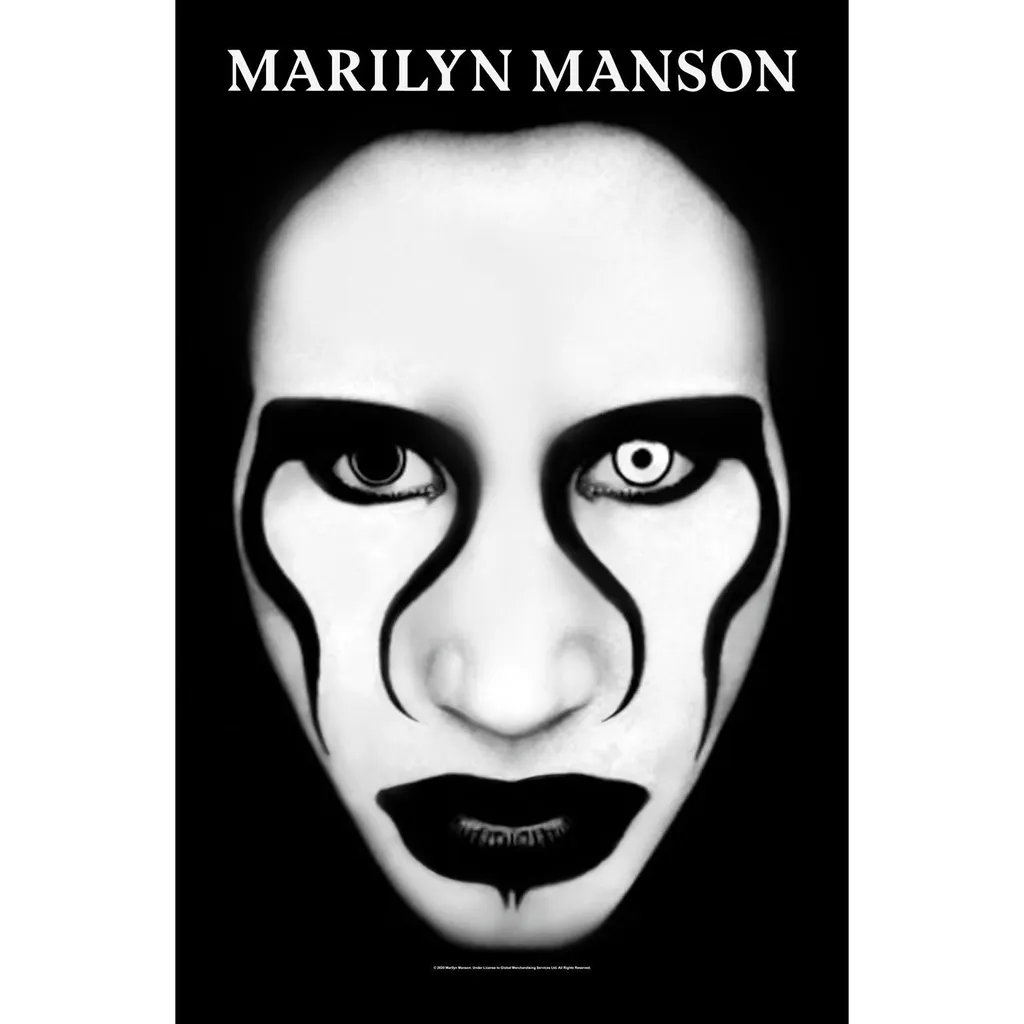 Poster Marilyn Manson Visage Défiant pour Déco Chambre Gothique et Rock