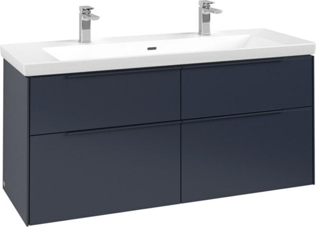 Villeroy & Boch Subway 3.0 Waschbeckenunterschrank, 4 Auszüge, Waschbecken mittig, 1272x576x478mm, C60202VQ