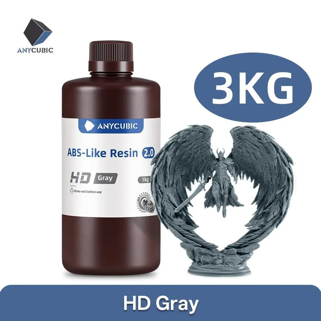 Résine Type ABS 2.0 Gris HD 3 kg : Finies les impressions 3D cassantes