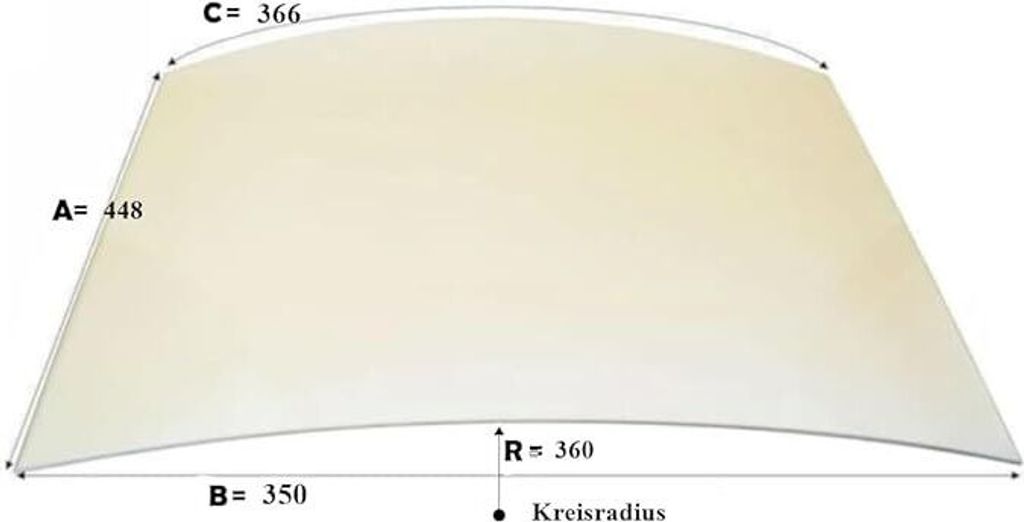 Kaminglas Gebogen Hark Opera B 448 x 350 x 366 mm Ofenglas Produktbild 