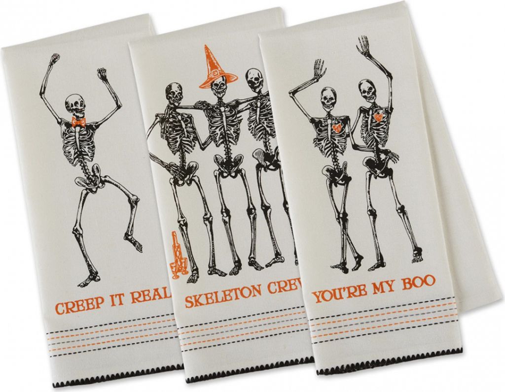 Skelett Halloween Geschirrtuch