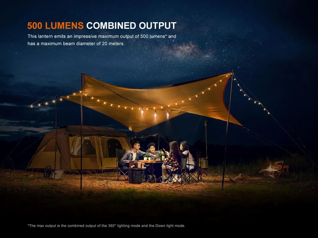 Lampe de Camping Fenix CL22R Olive avec Éclairage 360 Degrés et USB-C