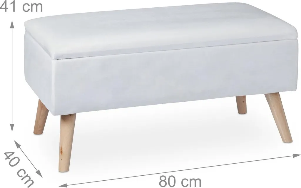 Banc de rangement velours compact pour optimiser les petits espaces - 4