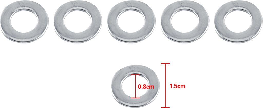 100pcs 304 Edelstahl Metrische flache Unterlegscheiben Schraube Reparatur Kit Werkzeug M3/M4/M5/M6/M8/M10 (M8)