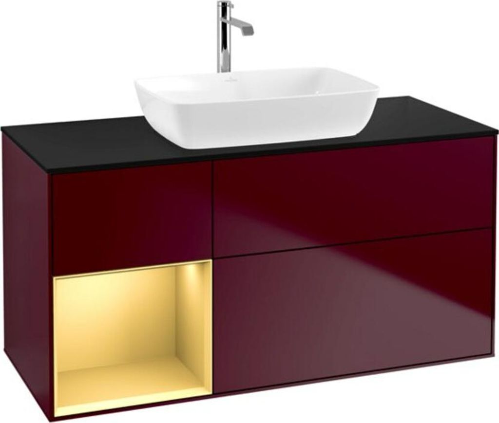 V&B Waschtischunterschrank Finion 120cm, Pl bla m, Reg gol m Lac, Peo m