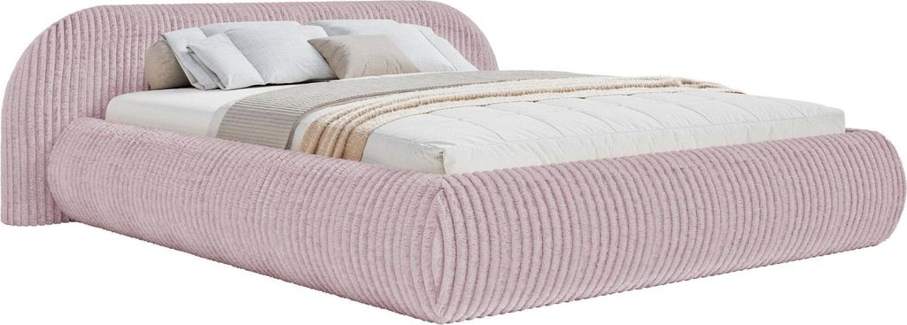 Selsey Shels Low – Polsterbett 180x200 mit Bettkasten, Breitcord, Rosa