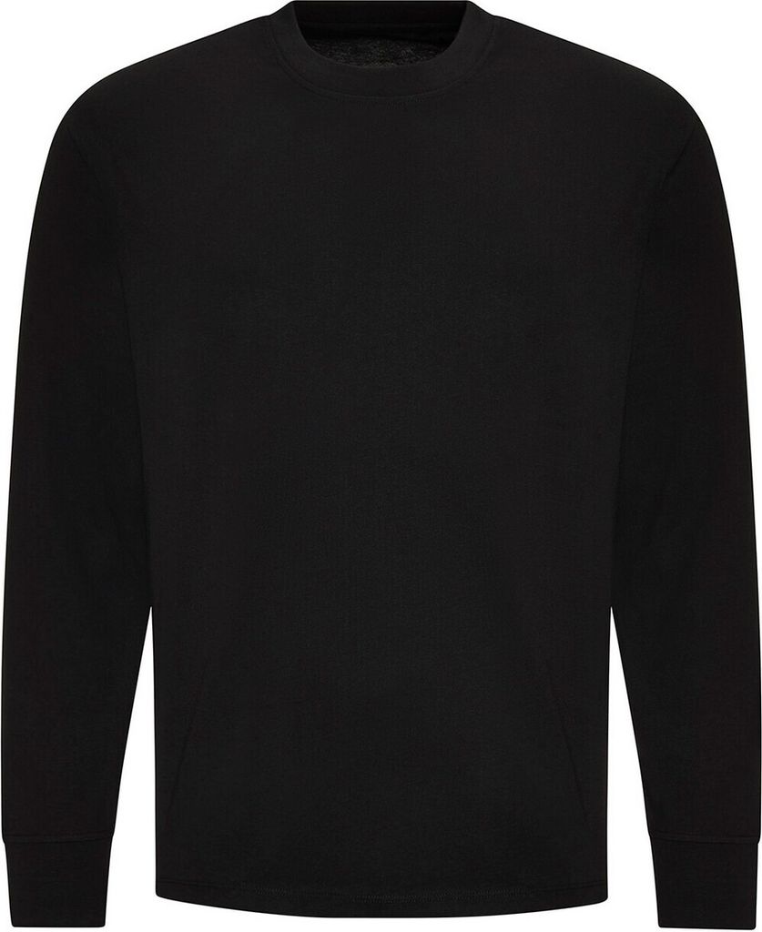Awdis - T-Shirt für Herren/Damen Uni Langärmlig PC6402 (L) (Schwarz)