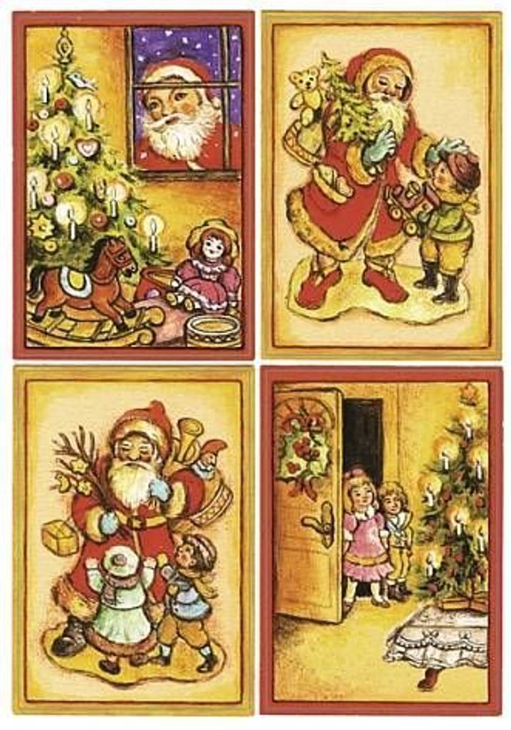 Schmucketikett Decor Nostalgische Weihnachtsmänner