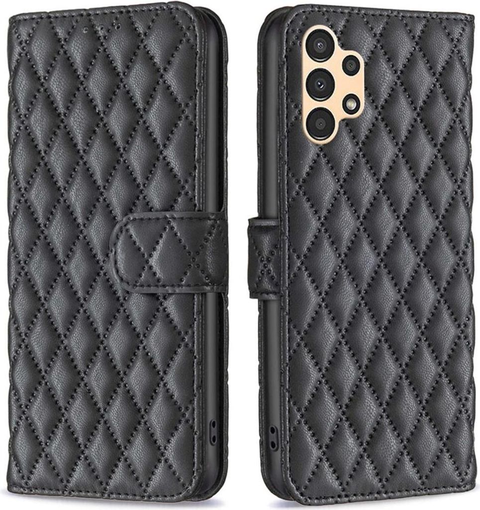 Samsung Galaxy A13 4G / A13 5G / A04s Hülle - BINFEN Rhombus Klapphülle - Schwarz