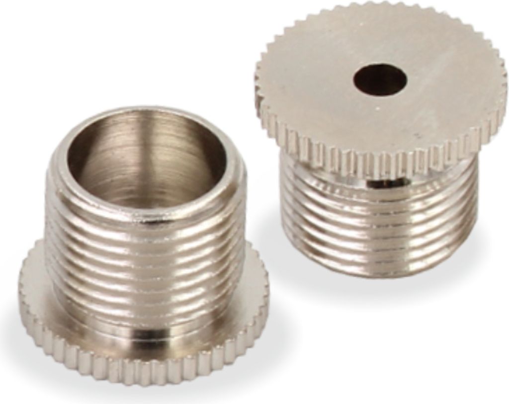 Schraubkappe M13x1, Bohrung Ø3,4mm | vernickelt