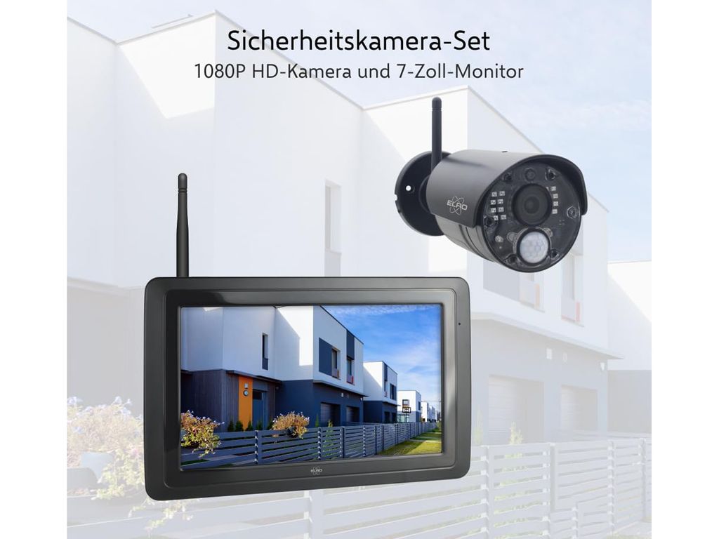 IP Überwachungskamera Set mit Aufzeichnung, 7 Zoll Monitor, Produktbild 2