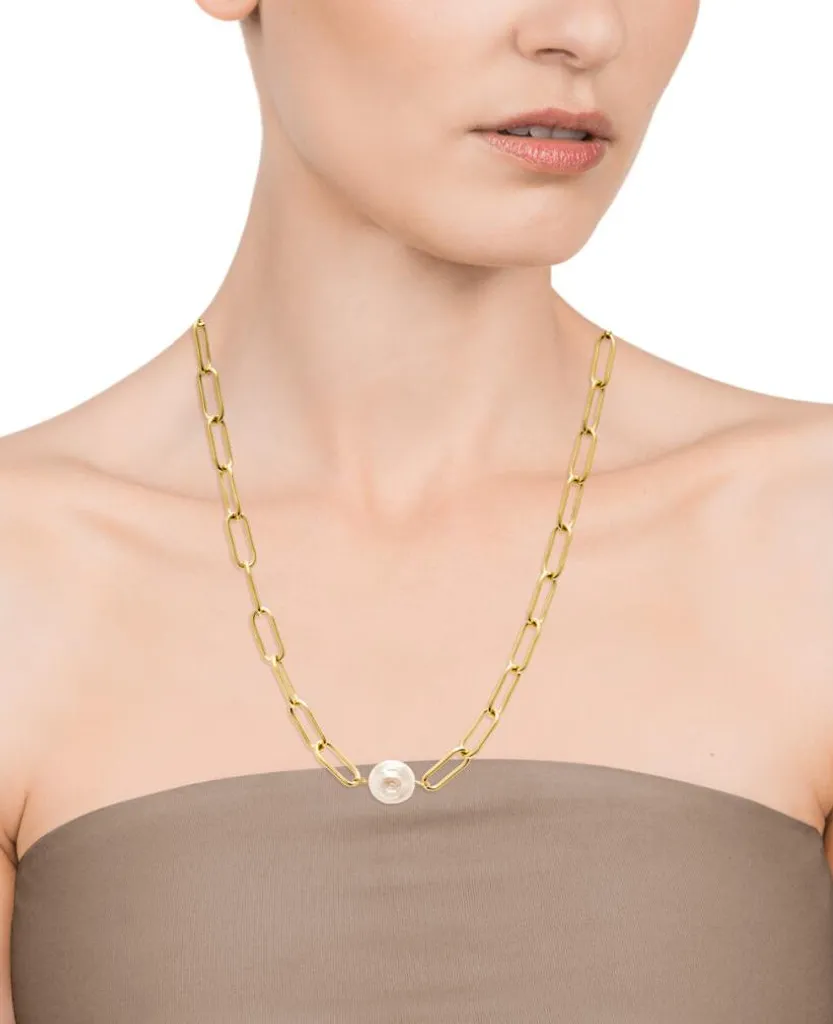 Collier perle plaqué or pour mariage ou soirée, accessoire Chic 1317