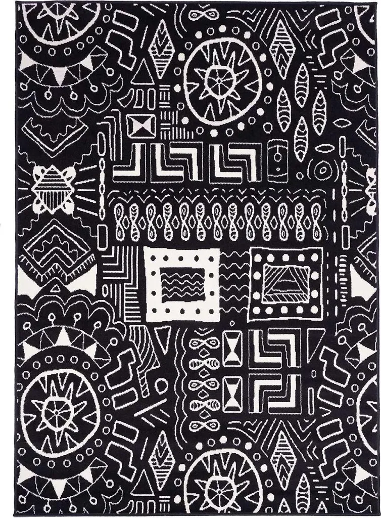 Tapis de chambre tissé LYN1 au style berbère et finitions artisanales