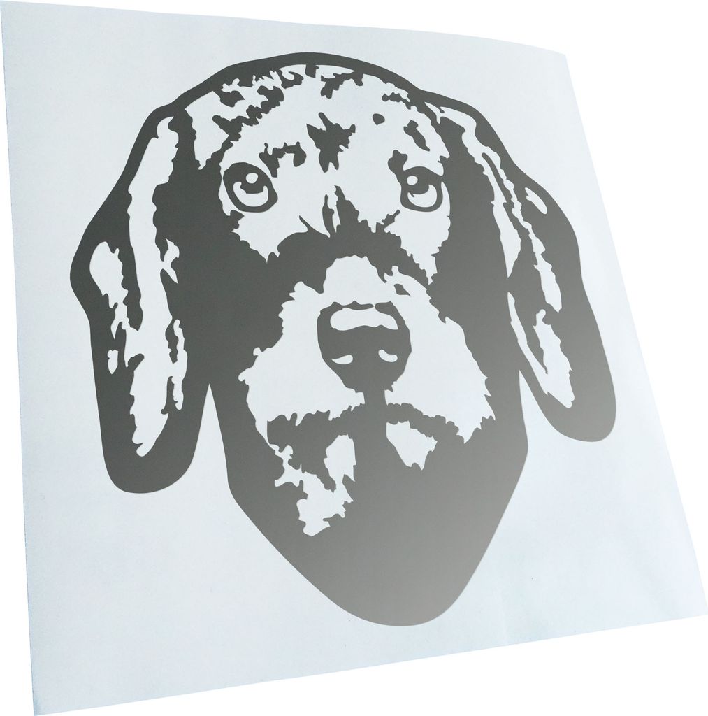 Kiwistar - Autoaufkleber - Plott Hund - Silber - 24x22cm - Aufkleber für Auto, Laptop, Fahrrad, LKW, Motorrad mehrfarbig JDM Decal Racing