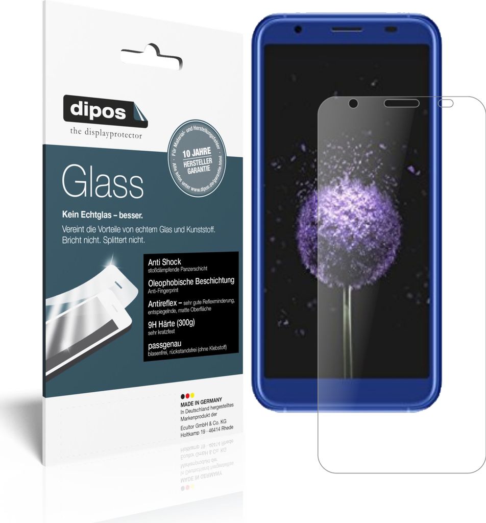 2x Schutzfolie für Doogee X50L matt - Anti-Shock 9H Folie dipos Glass Kunststoffglas
