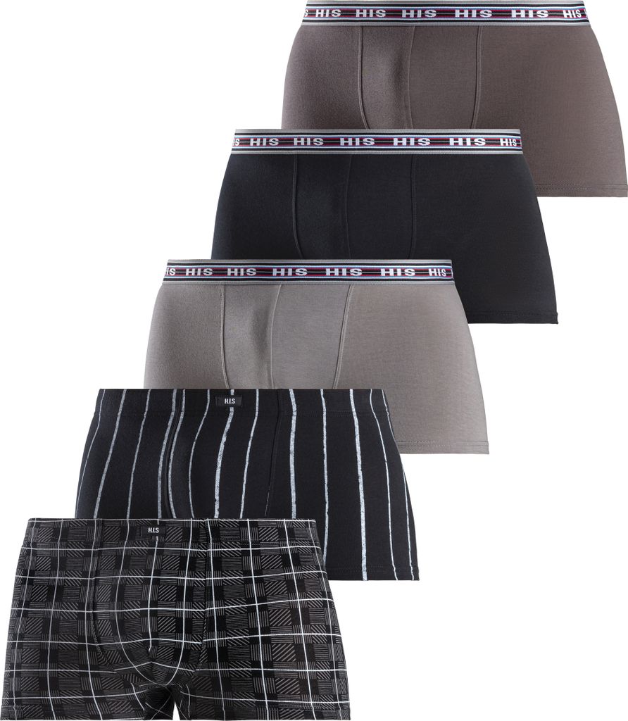 H.I.S. Boxer Boxershorts für Herren 5 -teilig anthra / Produktbild 