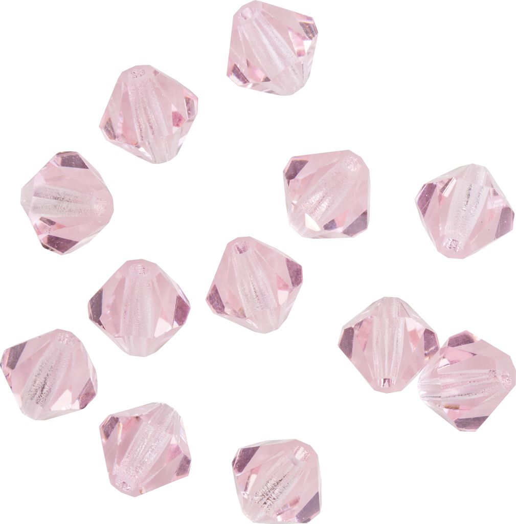 Glasschliffglitzerperlen, 6 mm, 12 Stück Light Rose