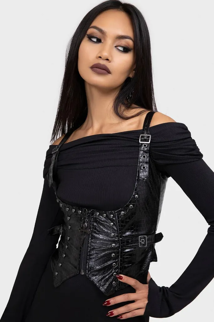 Cintura corsetto sottoseno Steampunk per donna Bustier in raso con