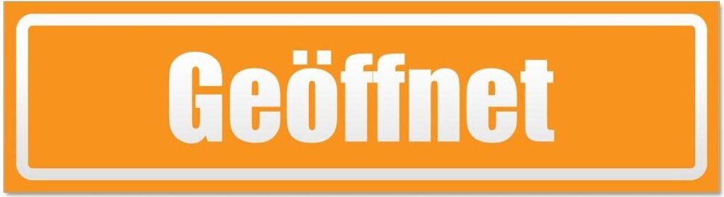 Kiwistar Geöffnet invertiert Magnetschild Schild magnetisch - 60cm Orange - Magnetfolie für Auto PKW Kfz