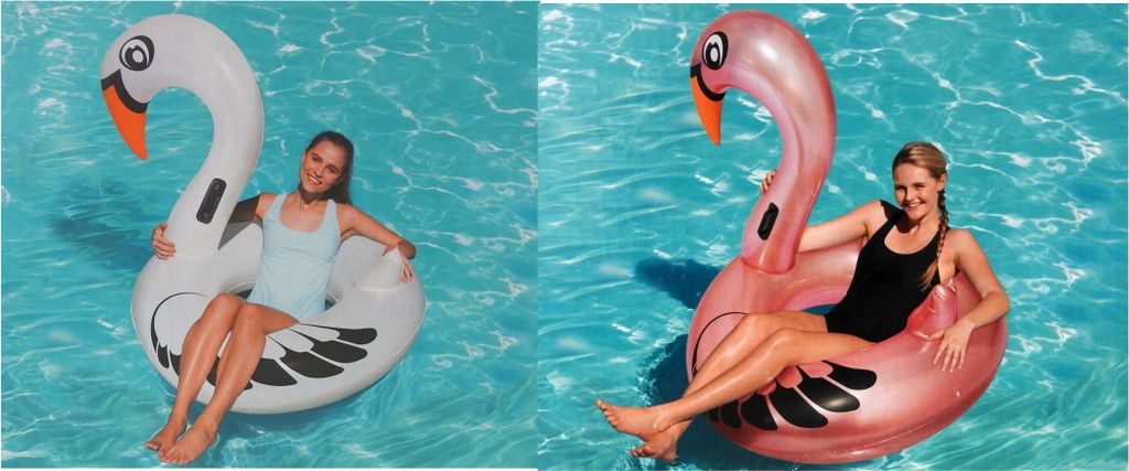 Bestway XXL Schwimmring Schwan Flamingo Tier Reifen Luftmatratze Ring Erwachsene, Farbe:Weiss
