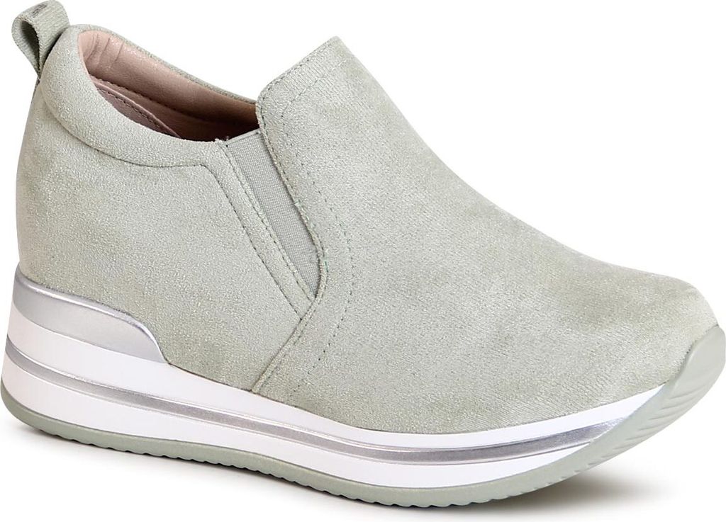 topschuhe24 2666 Damen Keil Halbschuhe Hidden Wedges Slipper, Farbe:Light Green, Größe:38 EU
