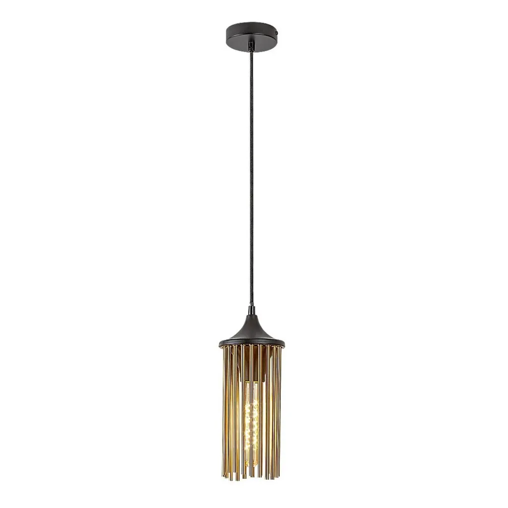 Luminaire suspendu design noir mat style industriel Roxas pour plafond