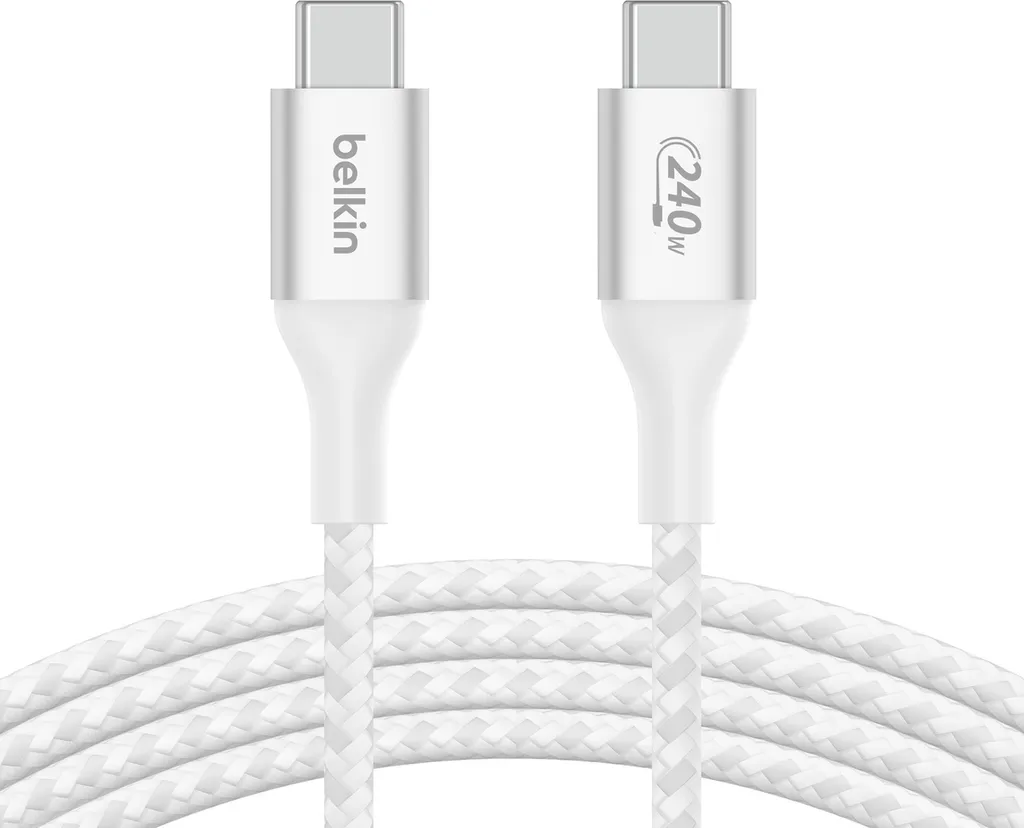 Câble USB-C USB-C 2m blanc pour charger ordinateur et smartphone Belkin