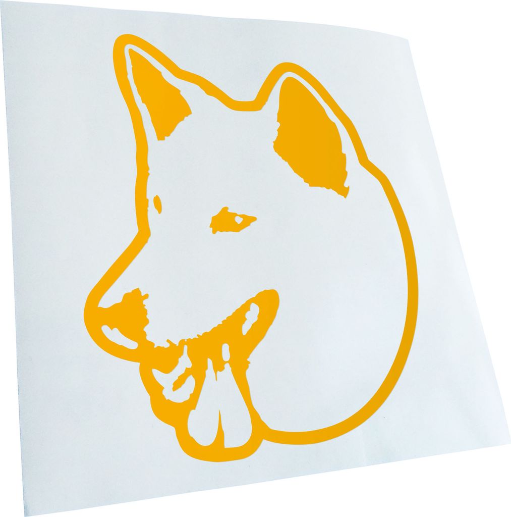 Kiwistar - Autoaufkleber - korean jindo dog Hund - Gelb - 30x25cm - Aufkleber für Auto, Laptop, Fahrrad, LKW, Motorrad mehrfarbig JDM Decal Racing