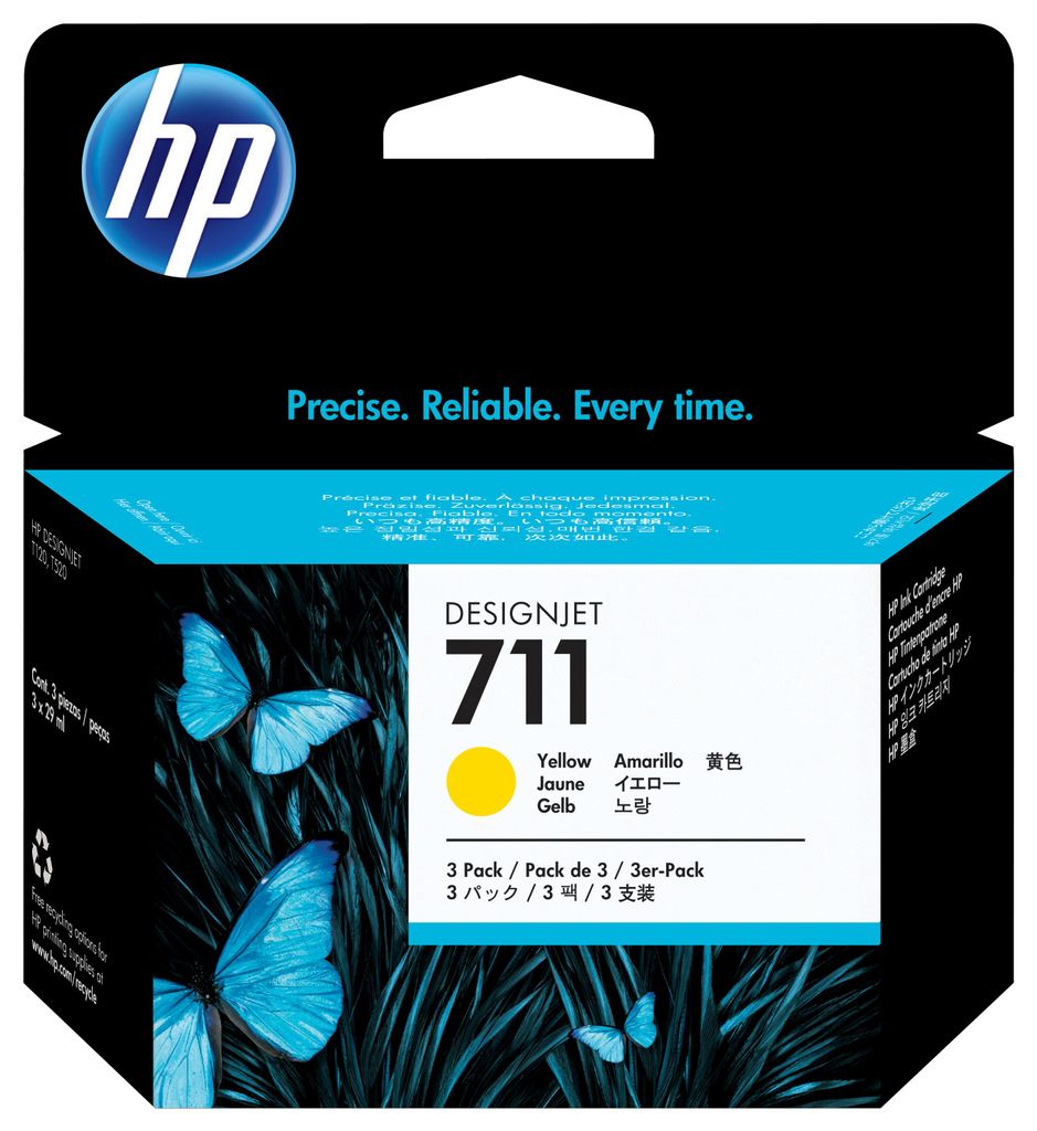 HP 711 DesignJet Tintenpatronen Gelb 3er-Pack 29 ml Produktbild 