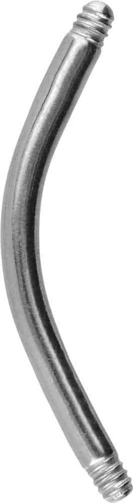 Bauchnabel-Piercing, Rook Piercing Chirurgenstahl Banane ohne Kugeln Silber Stablänge: 16mm | Stabstärke: 1,6mm