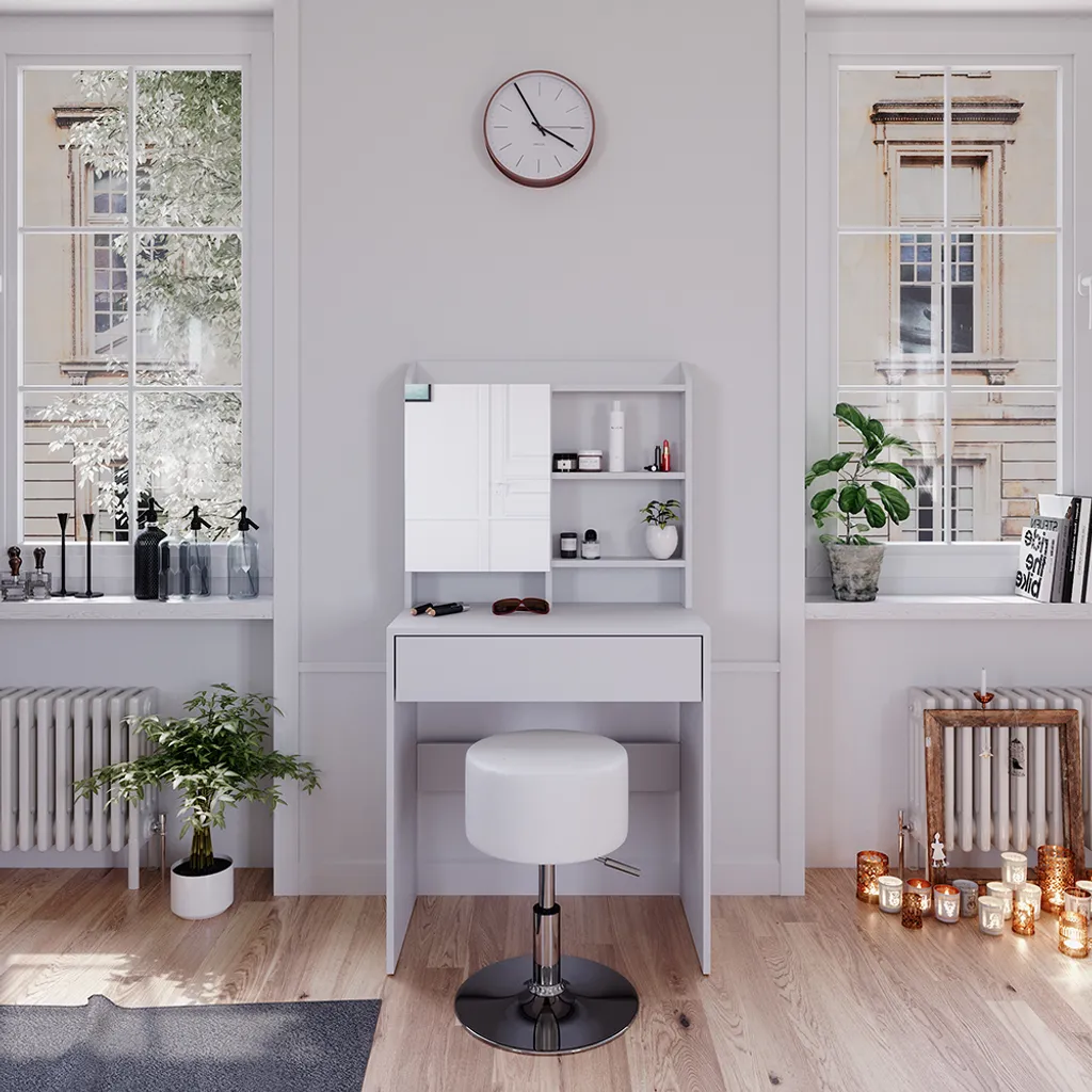 Coiffeuse Vicco Laura Blanc 70cm avec Tabouret - Modèle 38281 Chic - 4