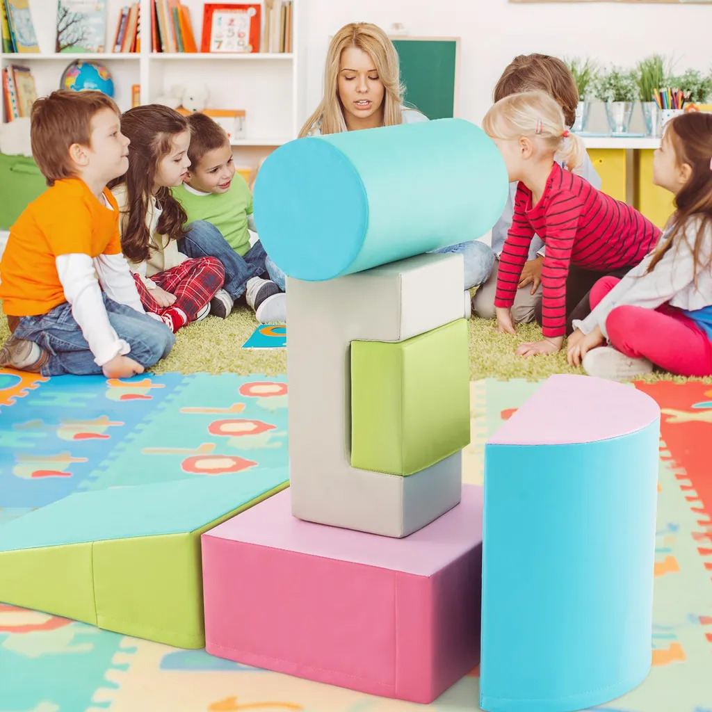 Cubes Souples en Mousse Colorée Multicolore pour l'Éveil des Petits - 9