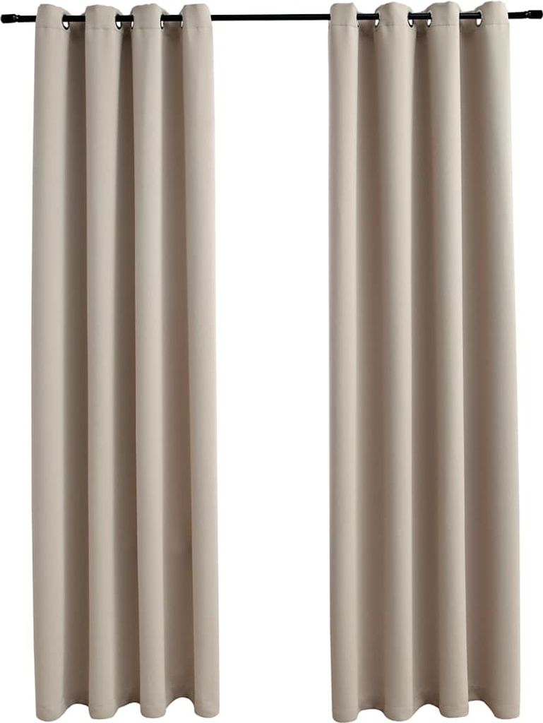 vidaXL Verdunkelungsvorhänge mit Metallösen 2 Stk. Beige Produktbild 