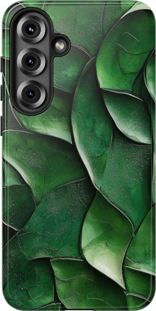 Grüne Blätterstruktur mit plastischer Optik – Hülle Kompatibel mit Samsung Galaxy S25 Plus