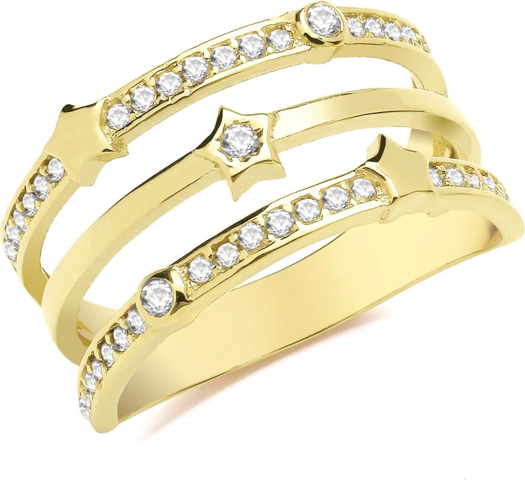 Exklusiver 9 Karat (375) Gold Damen - Ring mit Zirkonia, 59 (18.8); TRS36102RSR