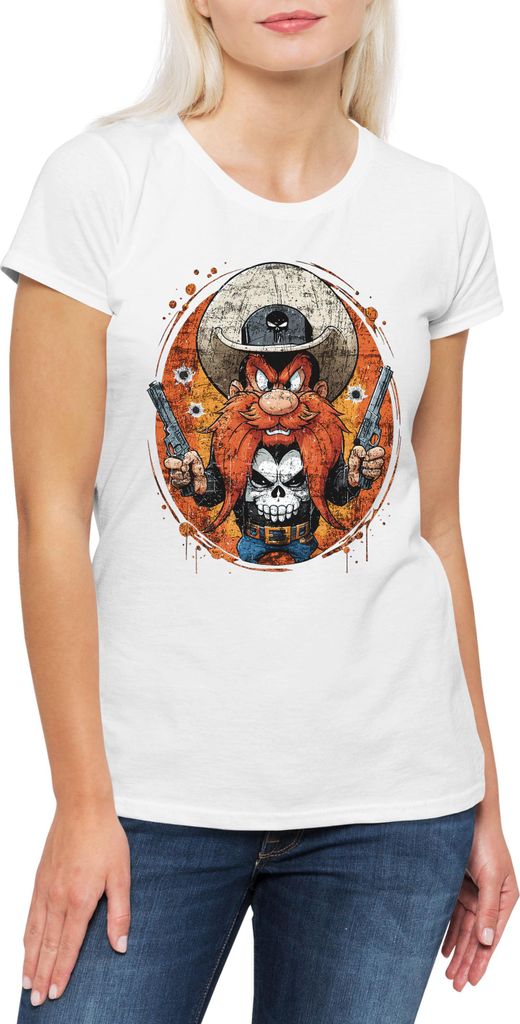 Urban Backwoods Vigilante Sam, Damen T-Shirt, Farbe: Weiß, Größe: S