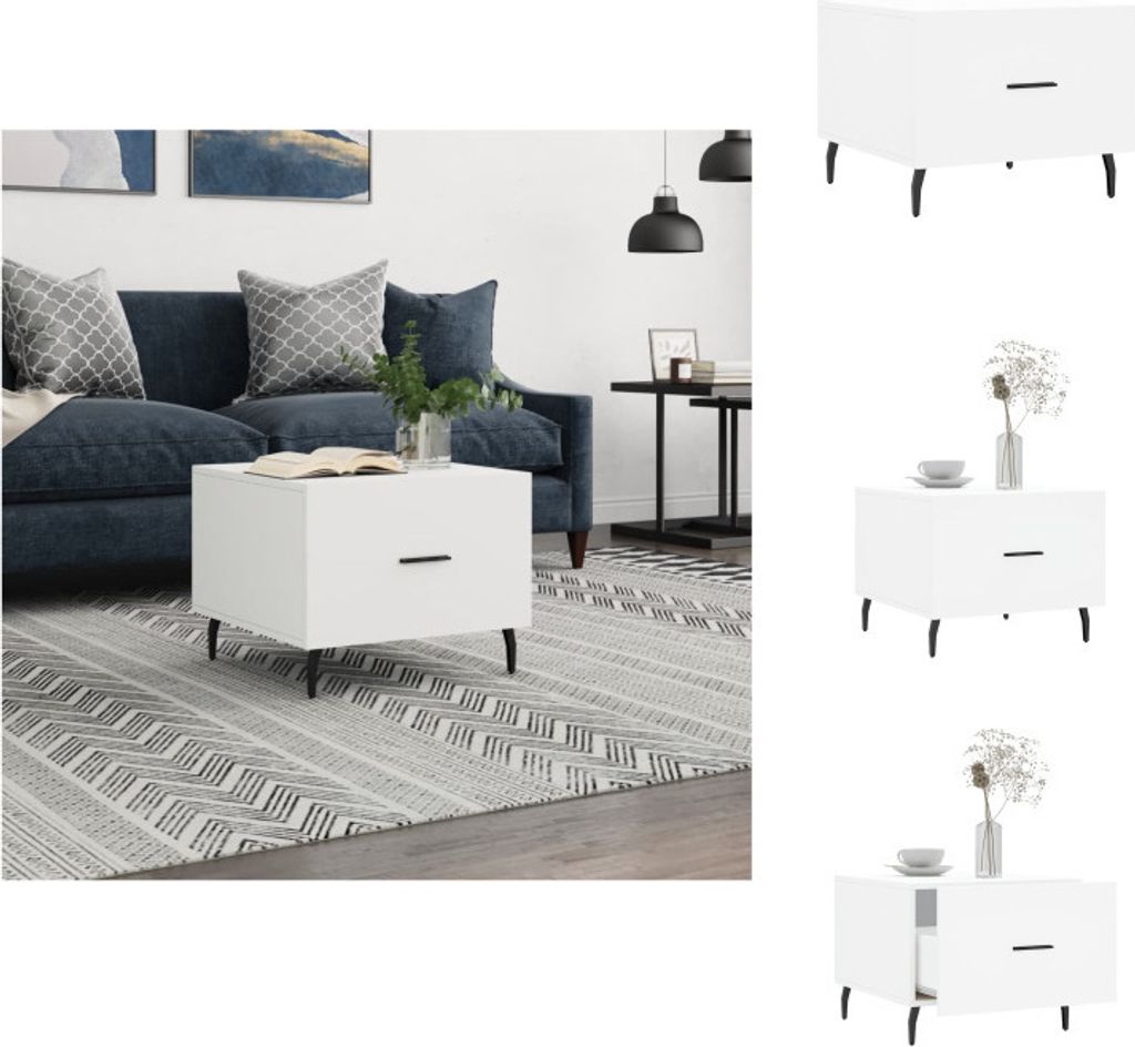 vidaXL Couchtisch Weiß 50x50x40 cm Holzwerkstoff - Couchtische