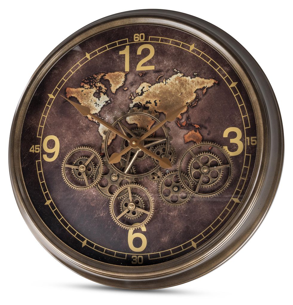 Wanduhr XL Ø 62 cm Weltkarte formano Produktbild 