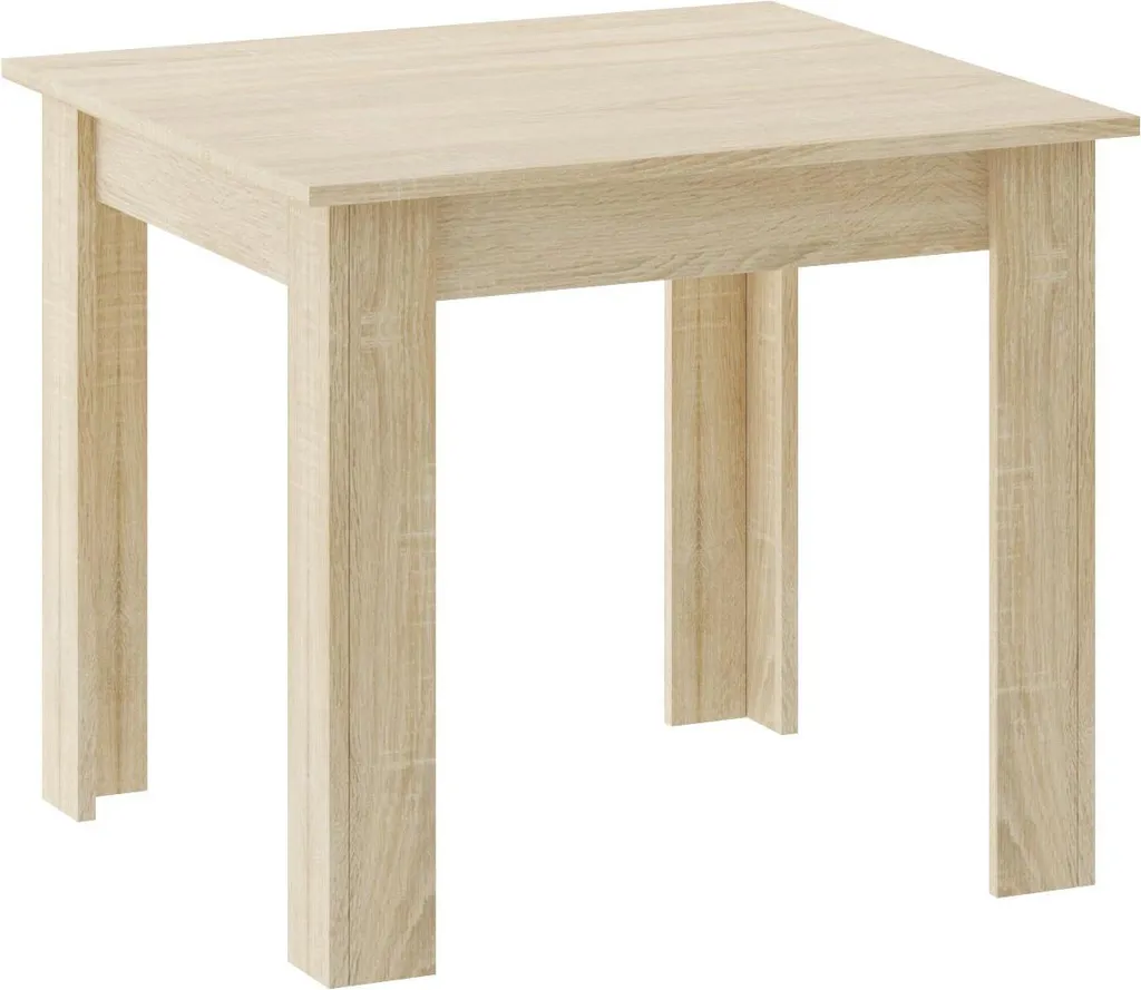Petite table carrée 80x80 cm MADO aspect bois clair pour petit espace