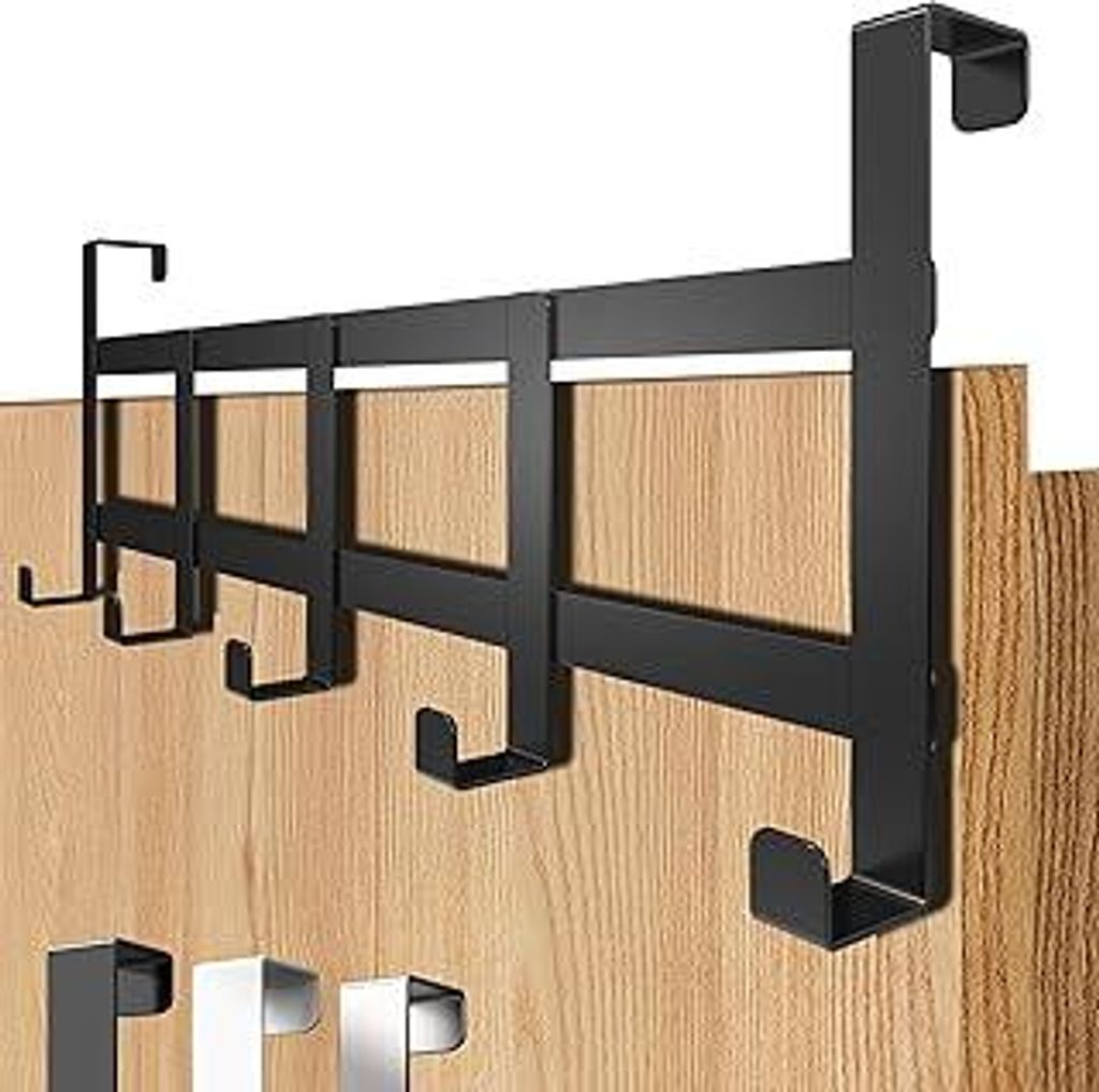 4smile Türgarderobe zum Einhängen - Universelle Türhaken für deutsche Türen, Kleiderhaken Tür - Stabile Türhakenleiste, Haken zum Einhängen...