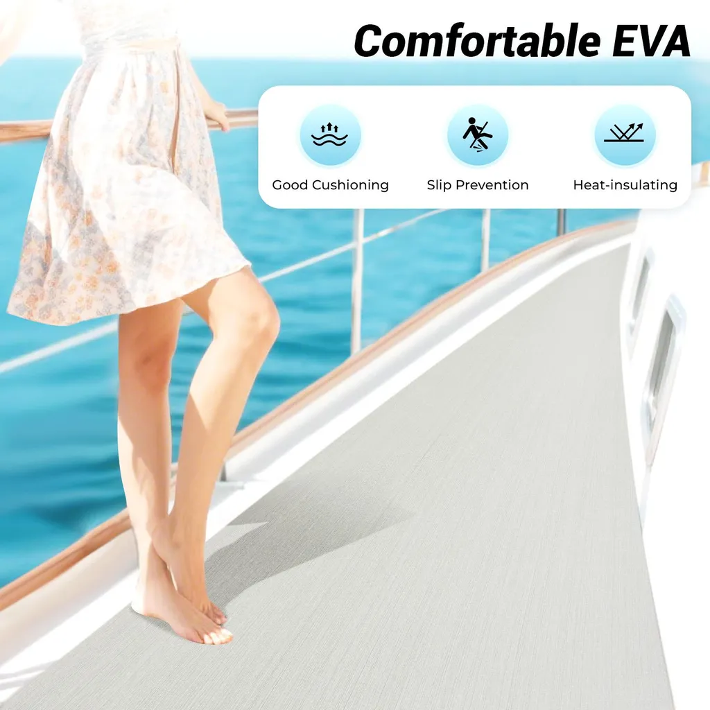 Solution Anti-Glisse pour Pont de Bateau - Mousse EVA Brossée Durable - 2
