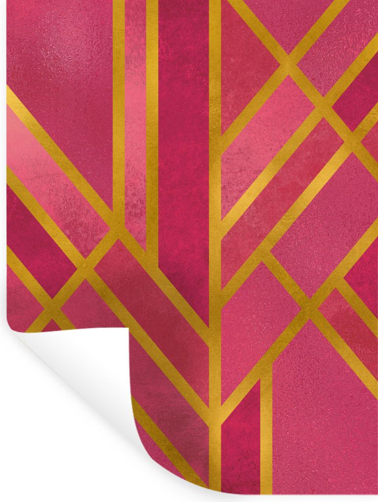 MuchoWow Wandtattoo Wandsticker Wandaufkleber Gold - Luxus - Geometrisch 120x160 cm Selbstklebend und Repositionierbar - Wierderverwendbar - Selb...